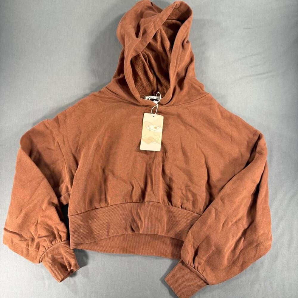 Wild Skye Women's Brown and Terracotta Size S Cropped Hoodie NWT